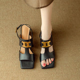 Isadora | Women's Sandal with Chain and Block Heel