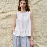 Victoria | Women Top With Linen Cotton Seam Detail