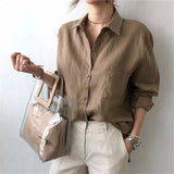 Noelle | Women Shirt With Linen Open Collar