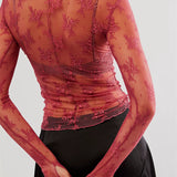 Liana | Women Top With Floral Lace High Neck