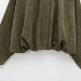 Wendy | Women's Suede Overshirt with Structured Lapel and Hidden Zip Closure