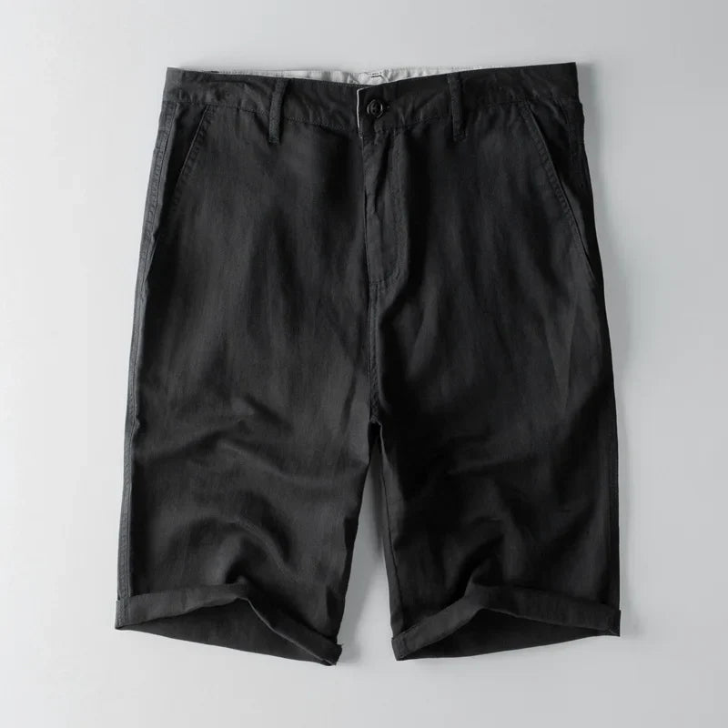 Maddox | Men's Shorts with Button Waist and Linen
