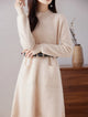 Edith | Women's Wool Cashmere Knit Dress with Half-Turtleneck and Pockets