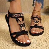 Zariah | Women's Boho Sandals with Beads and Embroidery