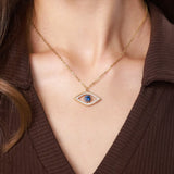 Saphira | Women Necklace with Evil Eye and Blue Stone