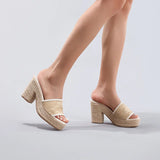 Célie | Women Heels with Orthopedic Insoles and Raffia
