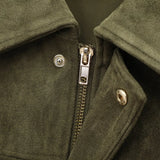Wendy | Women's Suede Overshirt with Structured Lapel and Hidden Zip Closure