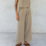 Anya | Women's Culotte Pants with Pleated Front Detail