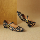 Feline | Women Heels with Leopard Print and Buckle