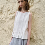Victoria | Women Top With Linen Cotton Seam Detail