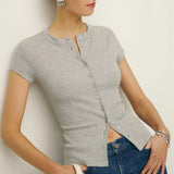 Mina | Women Top With Button Up Closure