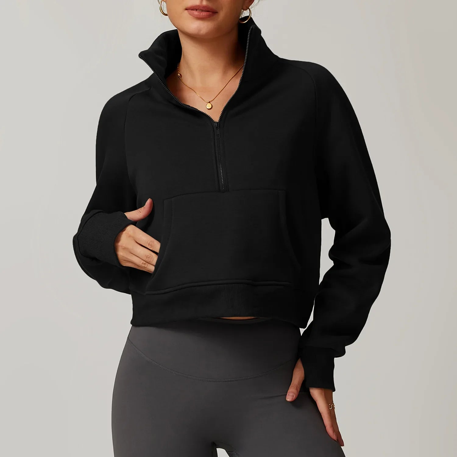 Taylor | Women's Half-Zip Fleece Hoodie for Workout and Training
