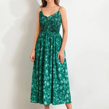 Marlowe | Women's Floral Maxi Dress with Ruched Bodice and Spaghetti Straps