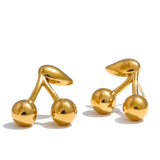 Cerise | Women Earrings with Cherry Design and Gold Plating