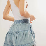 Francesca | Women's Shorts with Button Waist and Ruched Panels