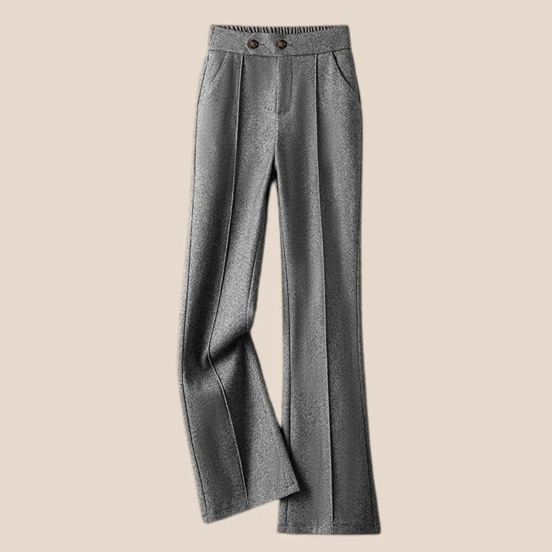 Arden | Women's Wool Blend Flare Trousers with High Waist