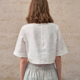 Evelyn | Women Top With Linen Boxy Cropped Fit