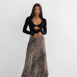 Harper | Women Skirt with Leopard-print and Midi-length