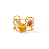 Solari | Women Ring with Resin Stones and Gold Plating