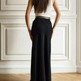 Seraphine | Women's Satin Maxi Skirt with Fishtail Hem