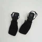 Monroe | Women's Heels with Square-Toe and Braided Mesh