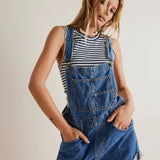 Sadie | Women's Denim Short Overalls Set