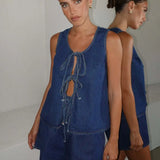 Avery | Women's Denim Two Piece Set Shorts