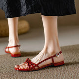 Marinette | Women's Flats with Bow Straps and Open-Toe