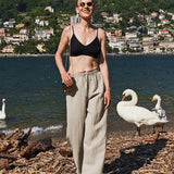 Marina | Women's Pants with Drawstring Waistband and Wide Legs