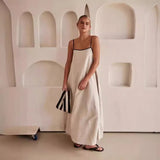 Caroline | Women's Camisole Dress with Contrast Straps and Flowy Hem