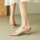 Belle | Women’s Mules with Open Toe and Strap
