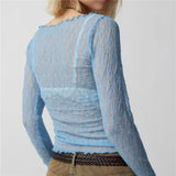 Lucille | Women Top With Sheer Lace Design