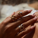 Astrielle | Women Ring with Star Design and Gold Plating