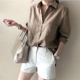 Noelle | Women Shirt With Linen Open Collar
