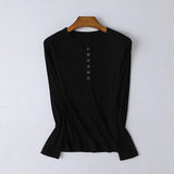 Francesca | Women Top With Ribbed Henley Design