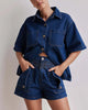Rowan | Women's Denim Two Piece Set Cargo Shorts