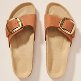 Brielle | Women's Slides with Oversized Buckle and Cork