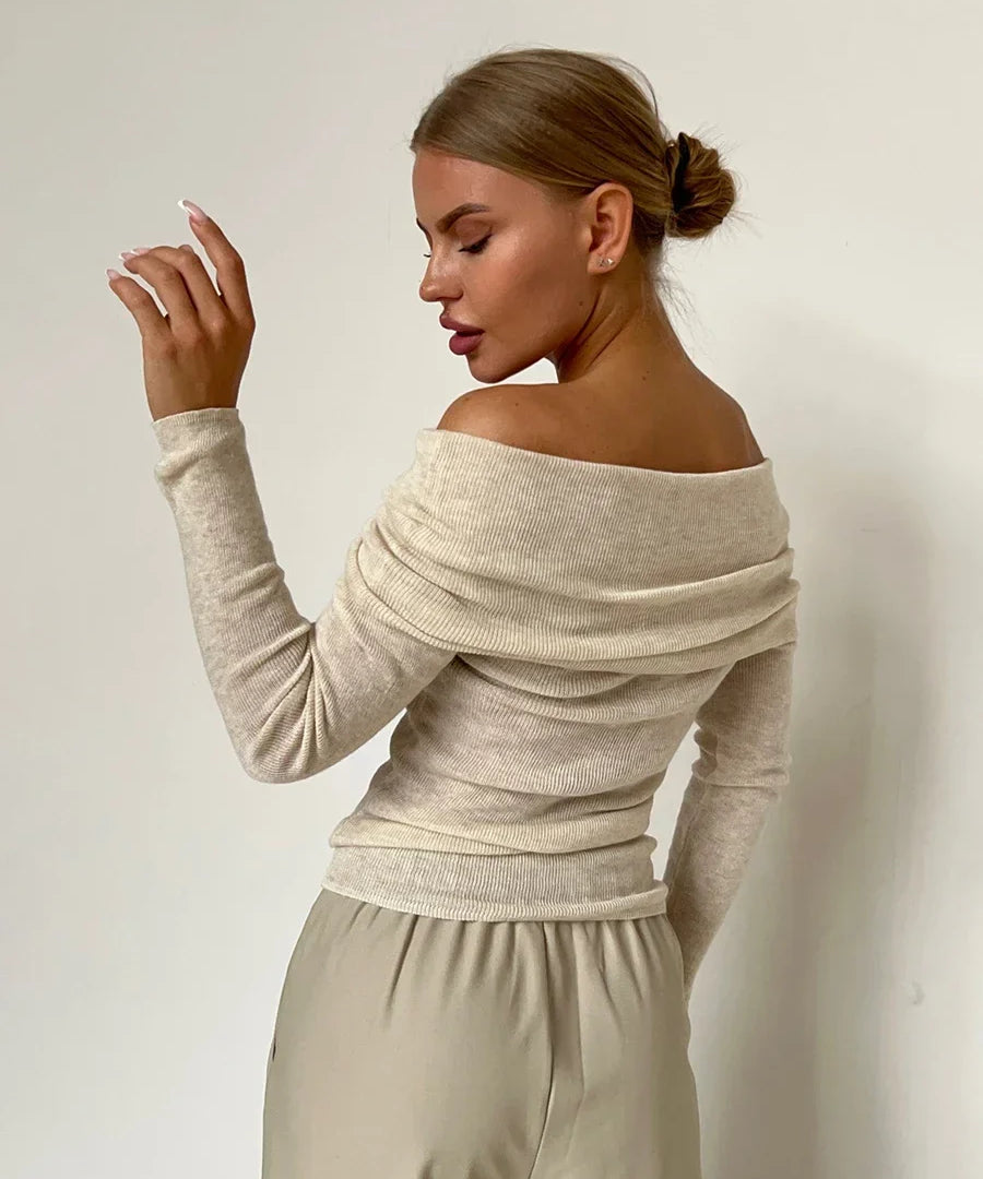 Orvieto | Women Top With Off Shoulder Knit