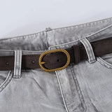 Maribel | Women Belt with Suede Material and Gold Buckle