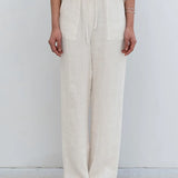 Thea | Women's Linen Pants with Elastic Waist Drawstring