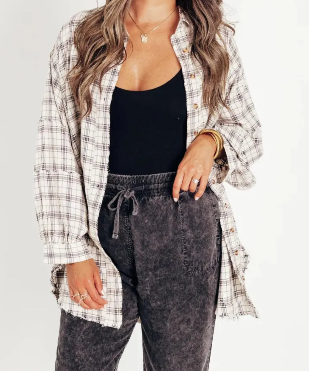 Samara | Women Shirt With Plaid Flannel Design