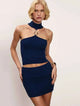 Astrid | Women's Knit Two Piece Set Collar Top