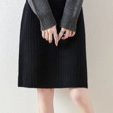 Camilla | Women's Skirt with Ribbed Texture and Midi Length
