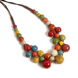 Mira | Women Necklace with Ceramic Beads and Adjustable Cord