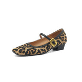 Feline | Women Heels with Leopard Print and Buckle