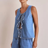 Avery | Women's Denim Two Piece Set Shorts