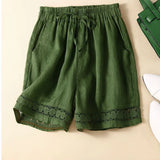Lenora | Women's Shorts with Drawstring Waist and Lace Trim