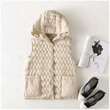 Janet | Women's Ultra-Light Hooded Duck Down Vest with Slim Fit