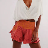 Calida | Women's Shorts with High Waist and Ruffled Hem