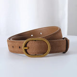 Maribel | Women Belt with Suede Material and Gold Buckle